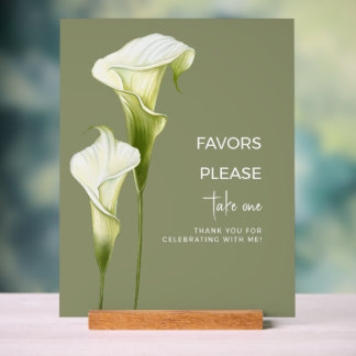 Panneau En Acrylique Douce Nuit de Fiançailles Delicates Calla Lilies |