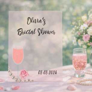 Panneau En Acrylique Douce soirée de mariage avec perles roses et prose
