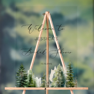 Panneau En Acrylique Douche nuptiale minimaliste dans la pinède Bienven