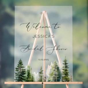 Panneau En Acrylique Douche nuptiale minimaliste dans la pinède Bienven