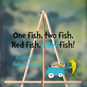 Panneau En Acrylique Dr. Seuss Un Poisson - Baby Shower Garçon