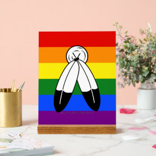 Panneau En Acrylique Drapeau de fierté bispirituel de SlipperyJoe's sym