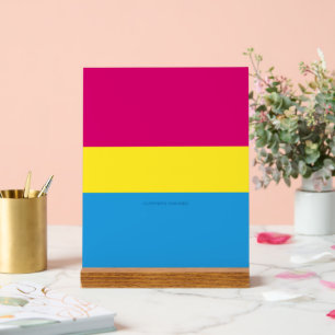 Panneau En Acrylique drapeau de fierté pansexuelle SlipperyJoe rose amb