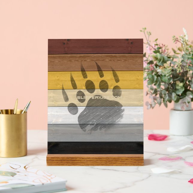 Panneau En Acrylique drapeau de la fierté des ours de SlipperyJoe's tex (Mariage)