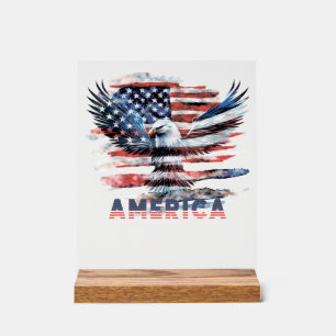Panneau En Acrylique Drapeau des États-Unis. Amérique
