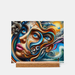 Panneau En Acrylique Dreamscape Abstrait Ocean Serenity & Cosmic Wonder