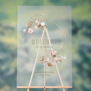 Panneau En Acrylique Dreamy Foliage Mariage Welcome Blush ID817