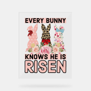 Panneau En Acrylique Drôle de Jésus de Pâques, chaque lapin sait qu'il
