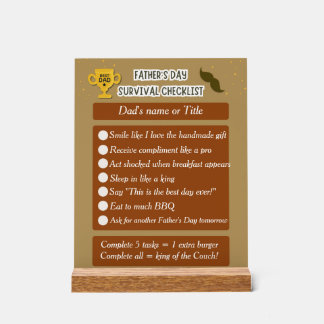 Panneau En Acrylique Drôle et éditable cadeau pour la Fête des pères