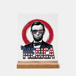 Panneau En Acrylique Drôle Merica Patriotique Président Vintage Vecteur