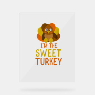 Panneau En Acrylique Drôle Sweet Turquie Famille Correspondant Thanksgi