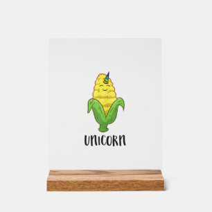 Panneau En Acrylique Drôle Uni Maïs Licorne Amoureux de Maïs Agriculteu