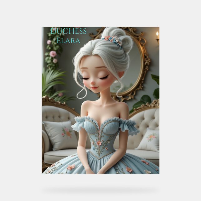 Panneau En Acrylique Duchesse Elara : Élégance Gracieuse (Recto)
