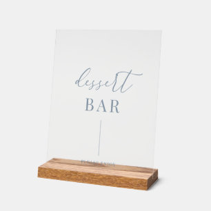 Panneau En Acrylique Dusty Blue Moderne Mariage élégant bar-dessert