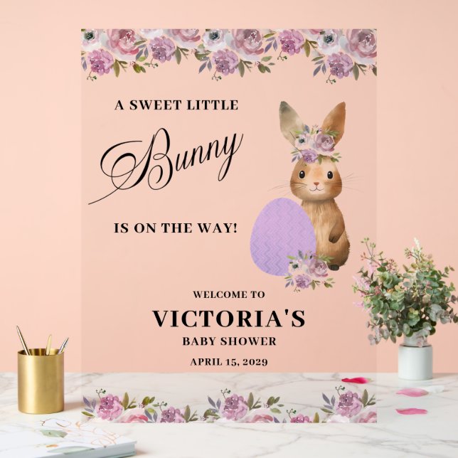 Panneau En Acrylique Easter Baby Shower Welcome (Mariage)