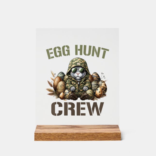 Panneau En Acrylique Easter Egg Hunter Crew Camo Hunting Easter Day T-S (Recto)