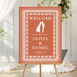 Panneau En Acrylique Écran de bienvenue du Mariage de carreaux en terre