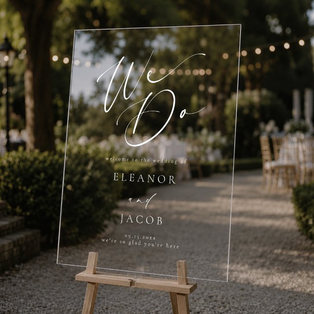 Panneau En Acrylique Écriture Calligraphique Chic Nous Faisons Mariage  (Créateur téléchargé)