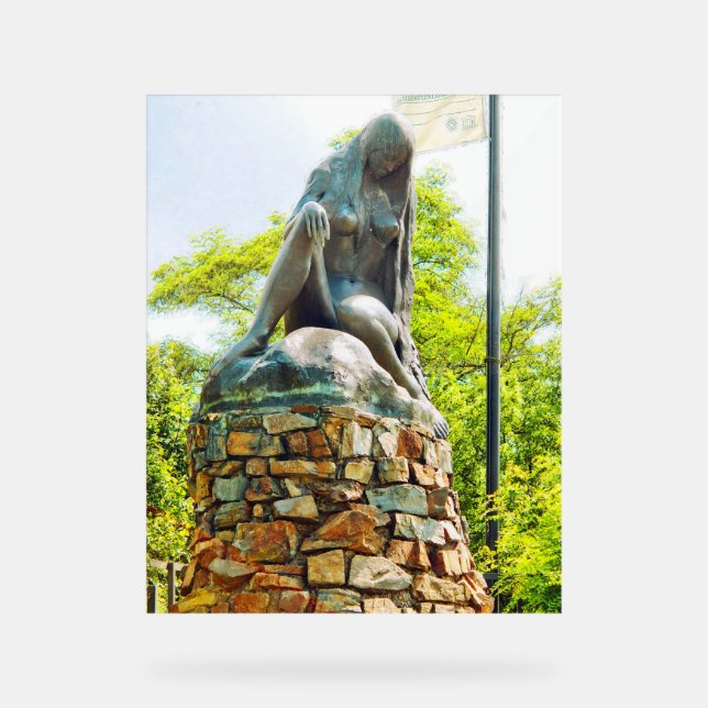 Panneau En Acrylique Effet de peinture de la statue de Lorelei du Rhin (Recto)