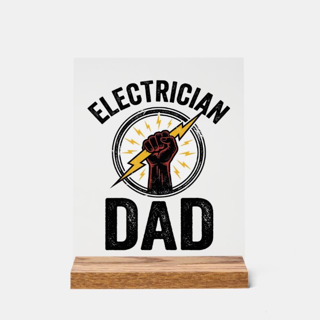 Panneau En Acrylique Electrician Dad Vintage Engraving Vector Shirt Des (Recto)