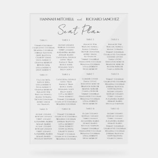 Panneau En Acrylique Elegant Acrylic Wedding Seating Chart