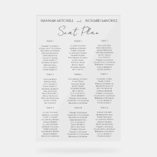 Panneau En Acrylique Elegant Acrylic Wedding Seating Chart