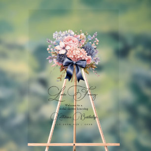 Panneau En Acrylique Élégant amour Fancy Fête des mariées florale