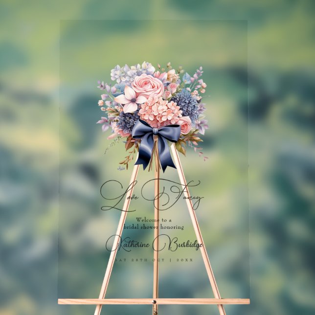 Panneau En Acrylique Élégant amour Fancy Fête des mariées florale (Neutre)