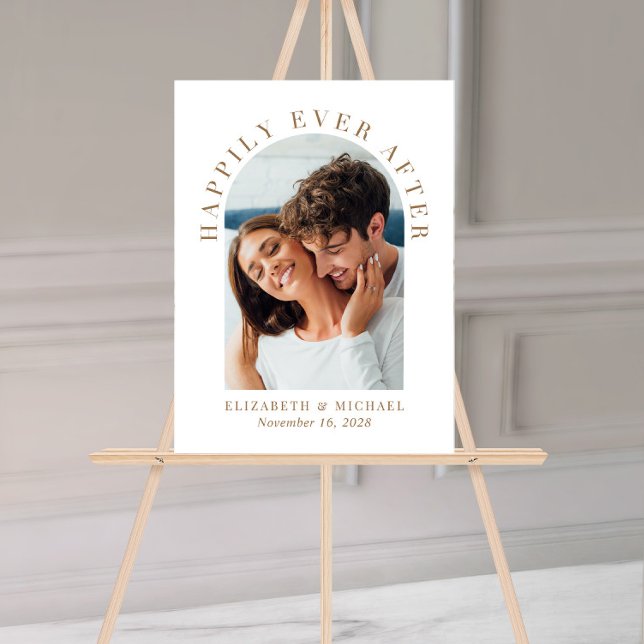 Panneau En Acrylique Elégant Arc Photo Or Blanc Mariage Bienvenue (Créateur téléchargé)