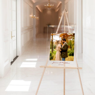 Panneau En Acrylique Elégant automne aquarelle photo Bienvenue