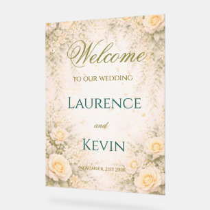 Panneau En Acrylique Elegant Botanical Wedding 