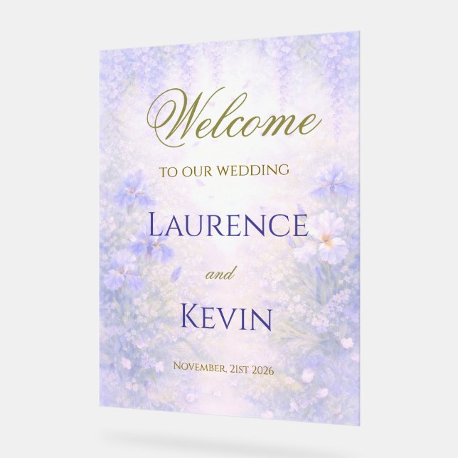 Panneau En Acrylique Elegant Botanical Wedding  (Angle)