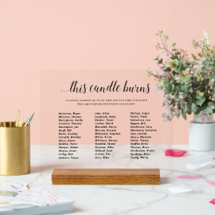 Panneau En Acrylique Élégant Cette Bougie Brûle Classe Mémorial de Réun