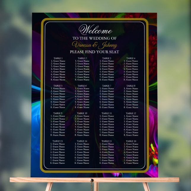 Panneau En Acrylique Elegant Classic Modern Floral Pattern #902 Wedding (Neutre)