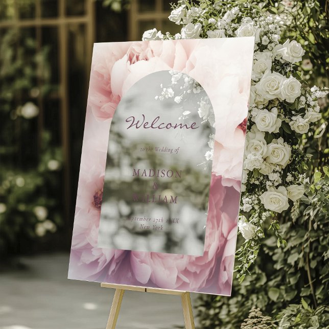 Panneau En Acrylique Élégant classique Regal Purple Peonies Arch Mariag (Créateur téléchargé)