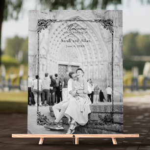 Panneau En Acrylique Elégant classique Rococo Floral Bienvenue