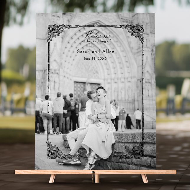 Panneau En Acrylique Elégant classique Rococo Floral Bienvenue (Créateur téléchargé)