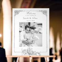 Elégant classique Rococo Floral Bienvenue