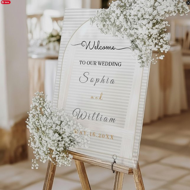 Panneau En Acrylique Elegant Clear Acrylic Wedding (Créateur téléchargé)