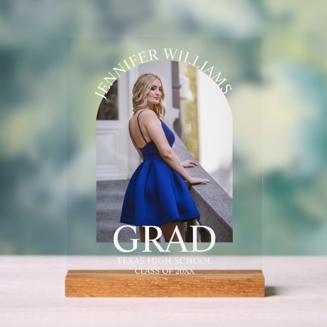 Panneau En Acrylique élégant design simple script graduation (Neutre)