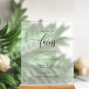 Panneau En Acrylique Élégant en lieu et place des faveurs Mariage Gelé