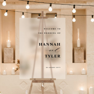 Panneau En Acrylique Elégant et moderne Mariage Accueil Frosted
