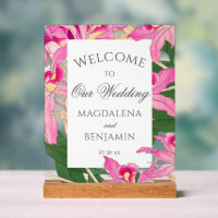 Elégant Exotic Rose Orchidée Fleurs Mariage Bienve