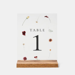 Panneau En Acrylique Élégant Fleur sauvage d'automne Mariage Numéro de 