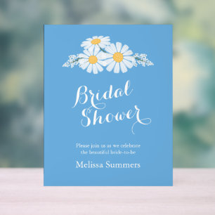 Panneau En Acrylique Elégant floral blanc marguerites Fête des mariées