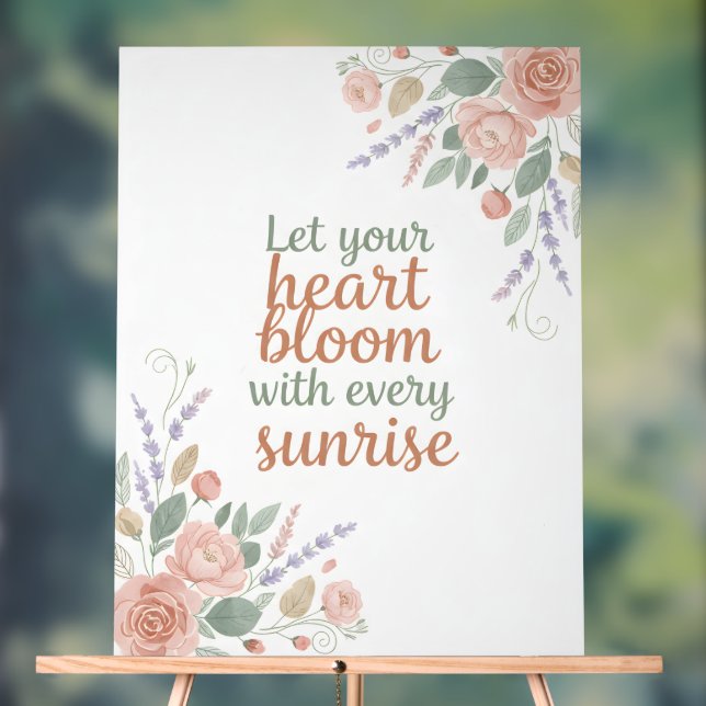 Panneau En Acrylique Elegant Floral Inspirational Poster (Neutre)