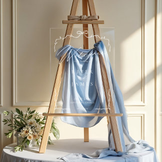 Panneau En Acrylique Elégant Mariage à main et à ruban