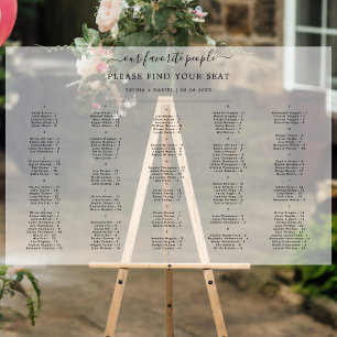 Panneau En Acrylique Élégant Mariage Alphabétique Dépoli Siège