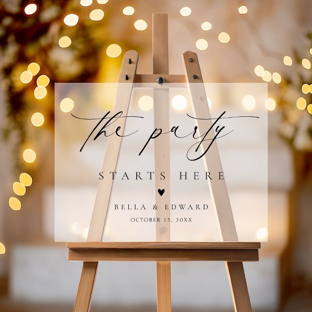 Panneau En Acrylique Élégant Mariage Chic Bienvenue signature acrylique (Créateur téléchargé)