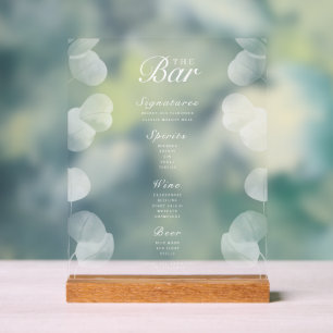 Panneau En Acrylique Élégant Mariage de barre menu Signal acrylique